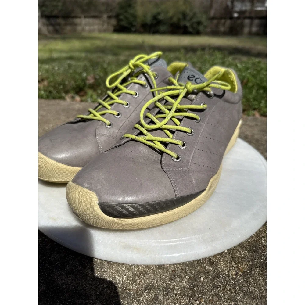 ECCO Biom Hydromax Golf Shoes Yak Leather Mens Size 12-12.5 (EU 46) WORN IN Gray